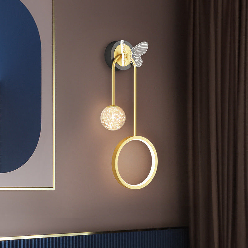 Wall lamp 2025 new light luxury creative Nordic Internet celebrity bedroom bedside lamp high-end living room TV background wall wall wall lamp