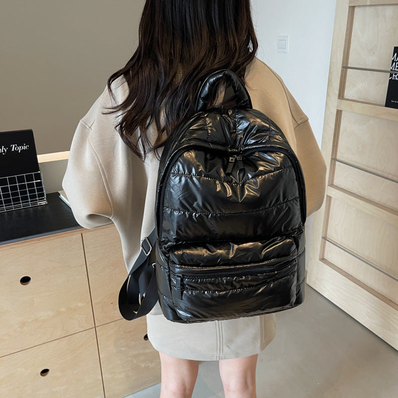 New popular cotton clothes backpack women's casual versatile space cotton backpack  wholesale large-capacity lightweight bag