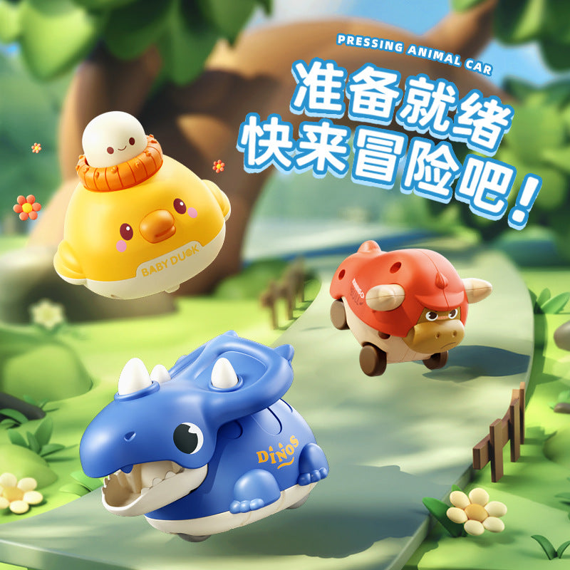【carefully selected】kids' educational & fun toy car - press-and-go cartoon animal design - perfect gift for boys & girls, ideal for kindergarten
