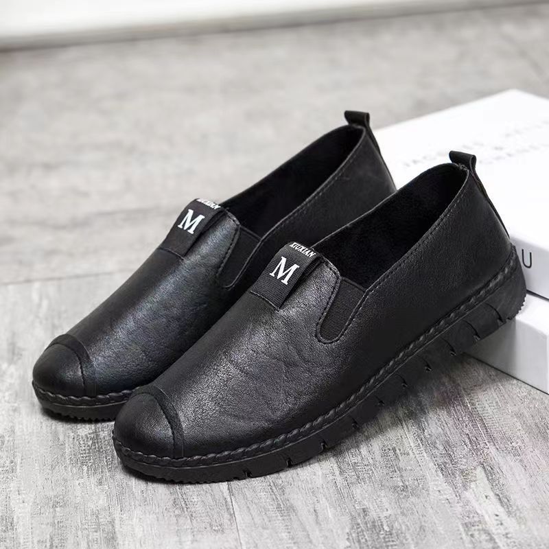 Soft leather soft bottom ladieswear shoes flatsabrasion resistantwaterproofbows work shoes wechat group purchase live broadcast one piece dropshipping