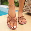 Exportplus size woven beach slippers 2026fashionnew arrival flip-flops women's slippers amazon flatscasual sandals