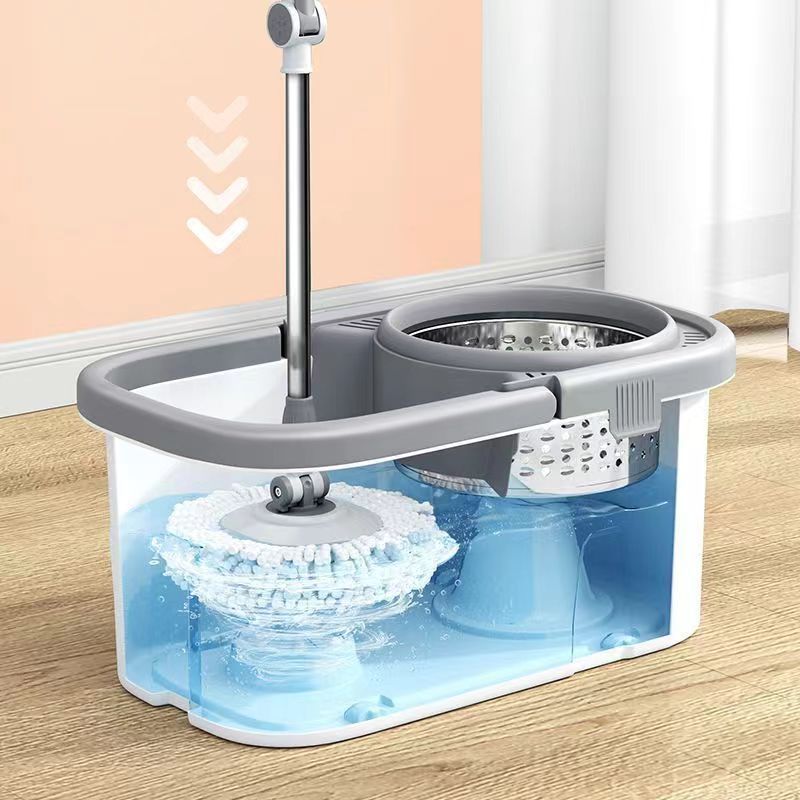 New thickened mopping bucket, rotating mop bucket, hand-free floor mop, household mop, lazy spin-drying artifact wholesale