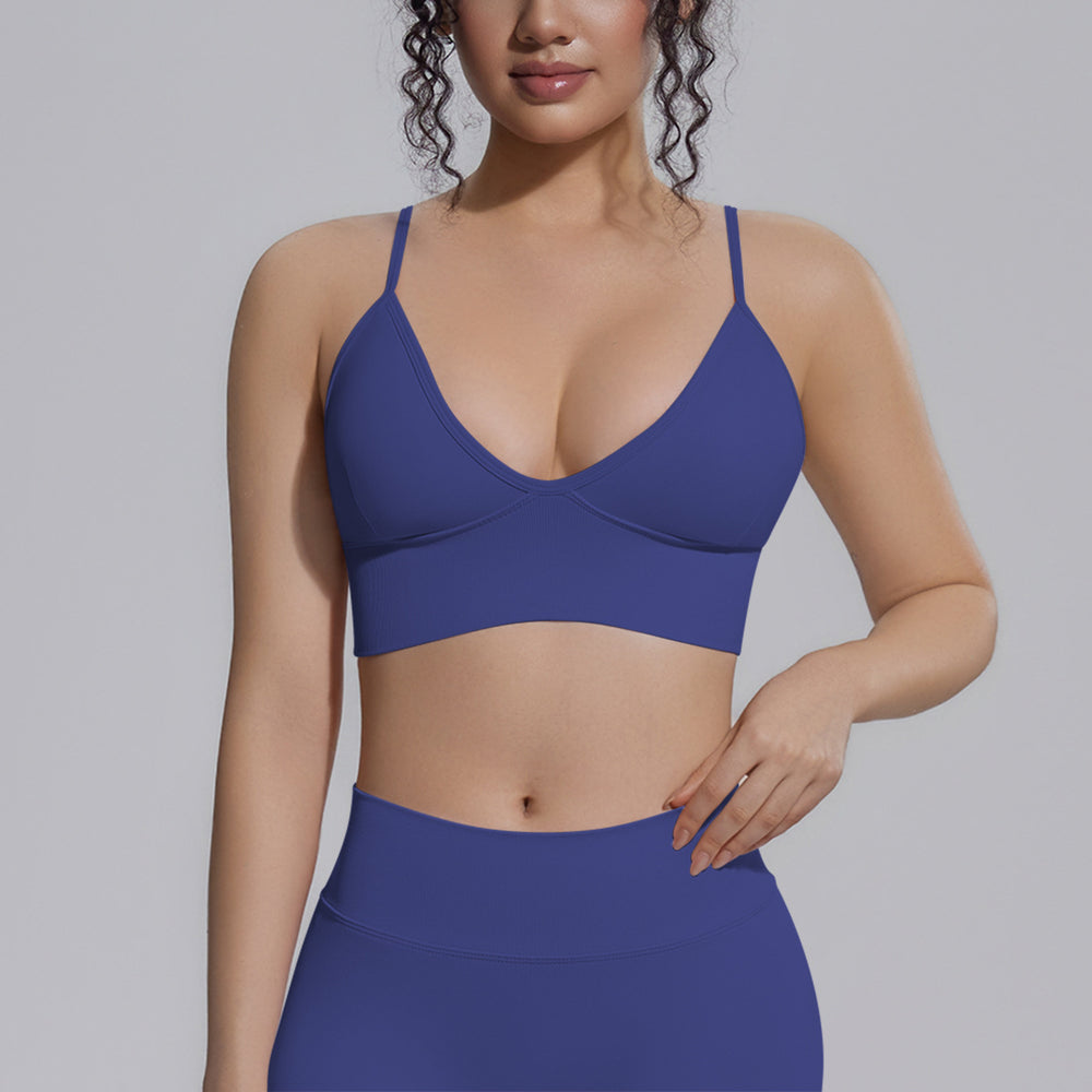New seamless solid color high-stretch yoga set - 4 piece activewear for running, fitness, and yoga