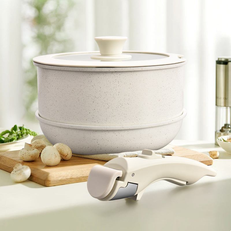 Zhejiang yongkang new detachable handle frying pan wholesale - non-stick cookware set for home use