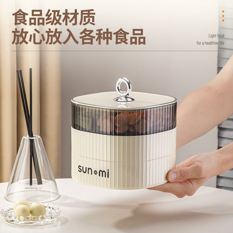 Living room multi-layer dried fruit box with grid and lid, happy candy box, fruit plate, coffee table, melon seeds, snacks, large-capacity fruit plate