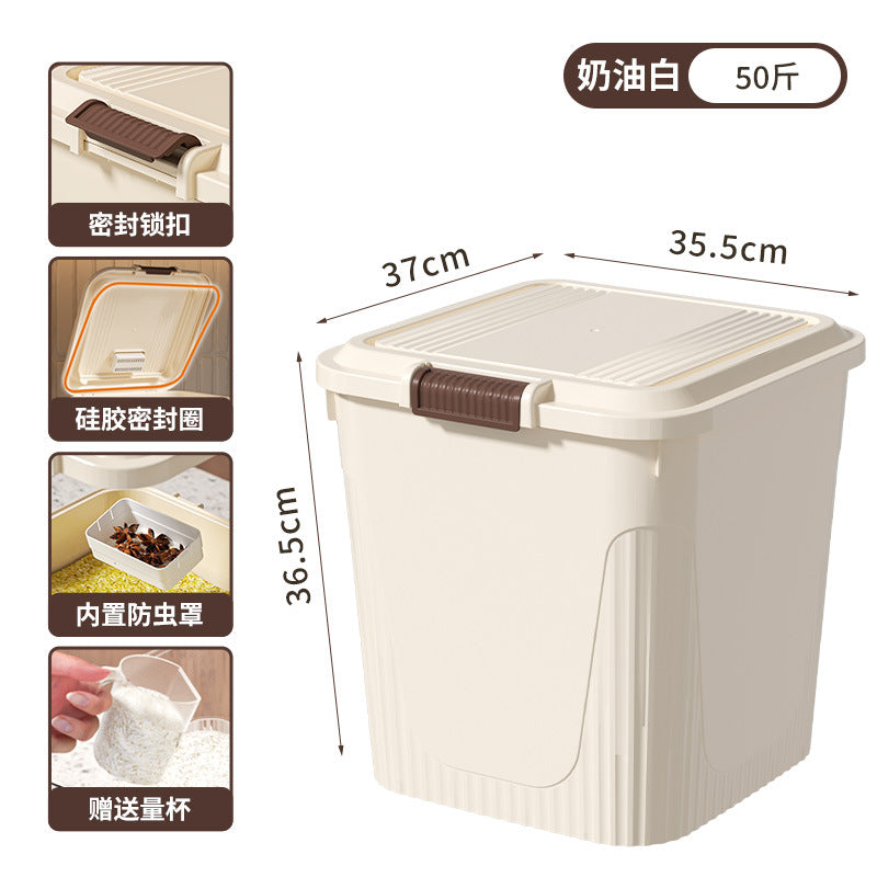 Storage tank for multigrain flour bucket 5kg 10kg Food grade rice tank Sealed insect-proof and moisture-proof 25kg Household rice bucket