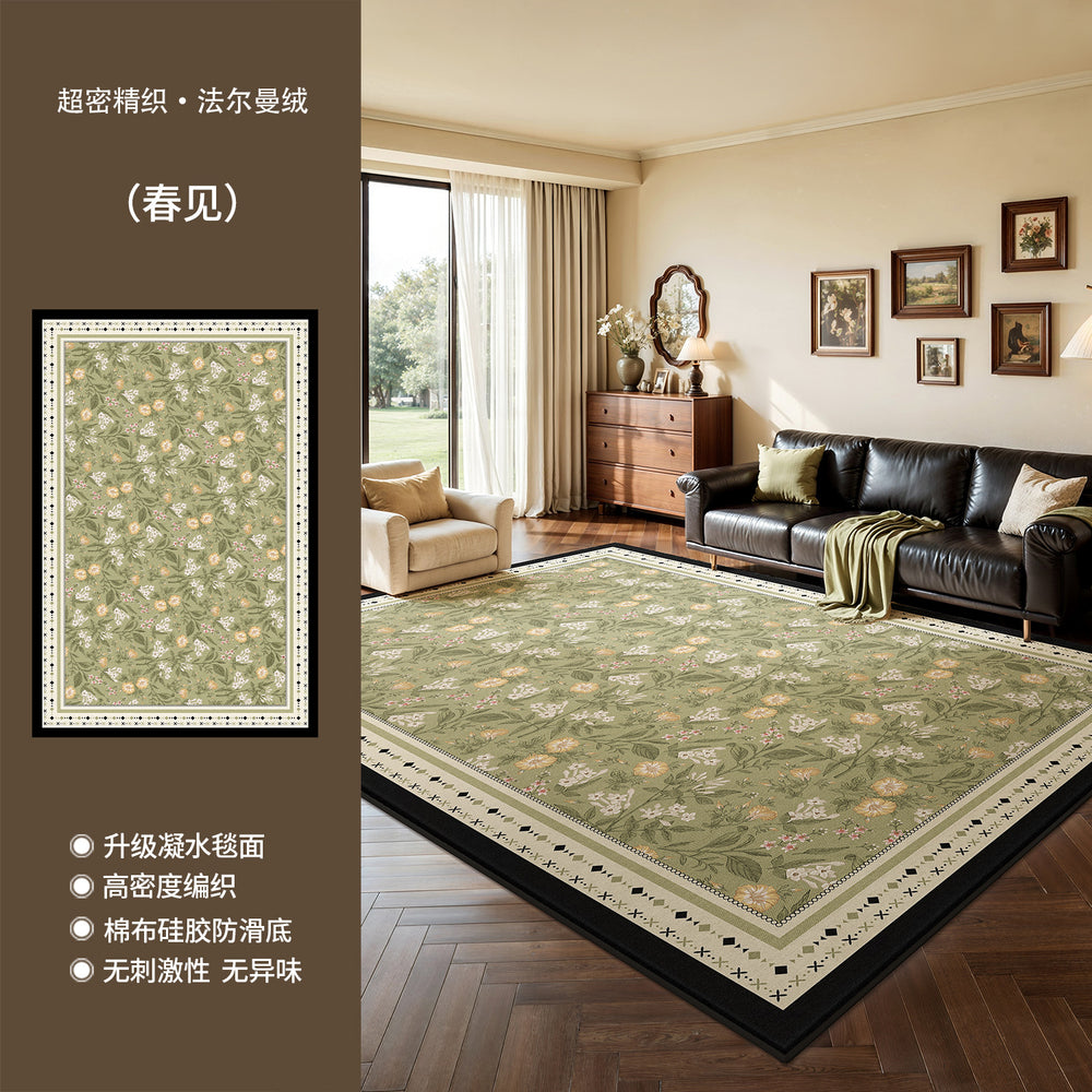 Carpet living room new green medieval style retro home carpet bedroom waterproof accessible luxuryclassy customizable carpet