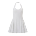 Export fashion women's clothing  summer new arrivalinssexypure colorv neckstylish street halter waist dress