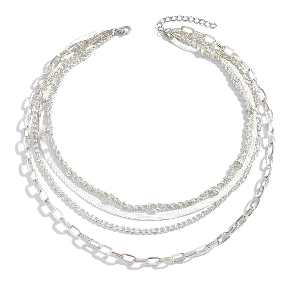 Multi-layered hip-hop necklaces wholesale, cross-border hot-selling, personalized metal punk style, high-end unisex jewelry