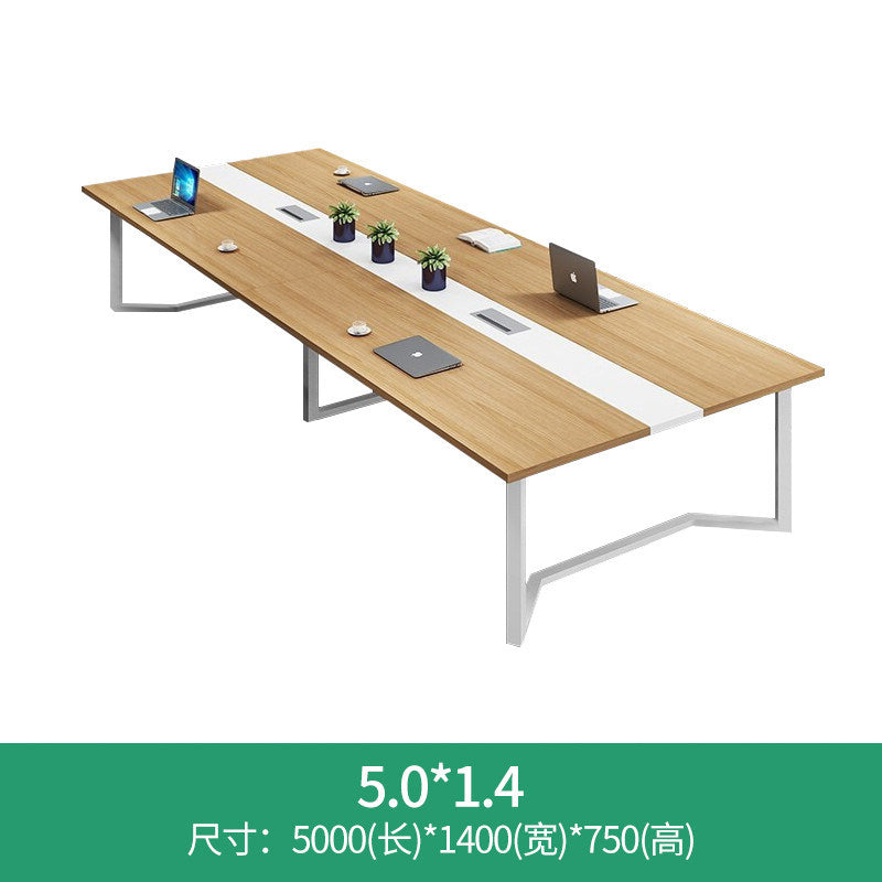 Conference table - modern minimalist office furniture for staff training, meetings, and reception - long table and chair set