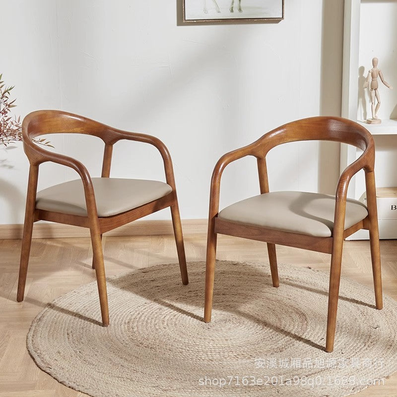 Chinese restaurant all solid wood dining chair creative study back chair Shu Mei Te chair sales department tea log negotiation chair