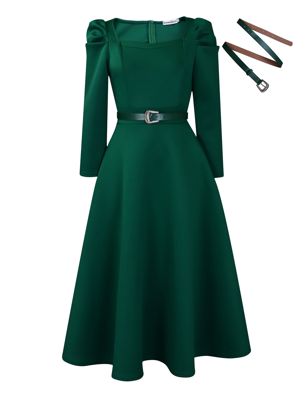 D467  cross-border women's winter new fashion puff sleeve plus size banquet party dress foreign trade dress