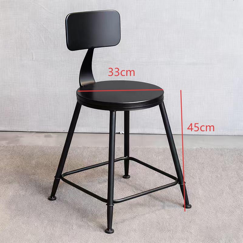Wrought iron bar chair milk tea shop table and chair combination cafe high chair bar stool bar chair solid wood small round table square