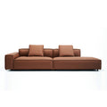 Italian normcore genuine leather sofa living room classy high-end sofa accessible luxury first-layer cowhide straight row tofu block sofa