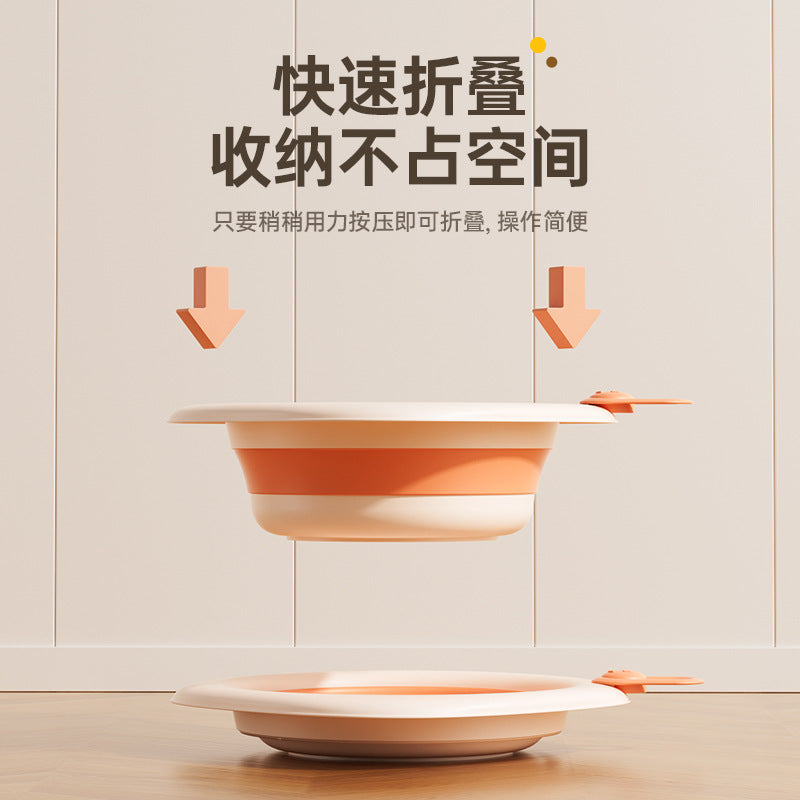 Newborn kids foldable wash basin, drop-resistant & high-temperature resistant, baby bath & bottom washing basin, home use, hangable, minimalist storage basin