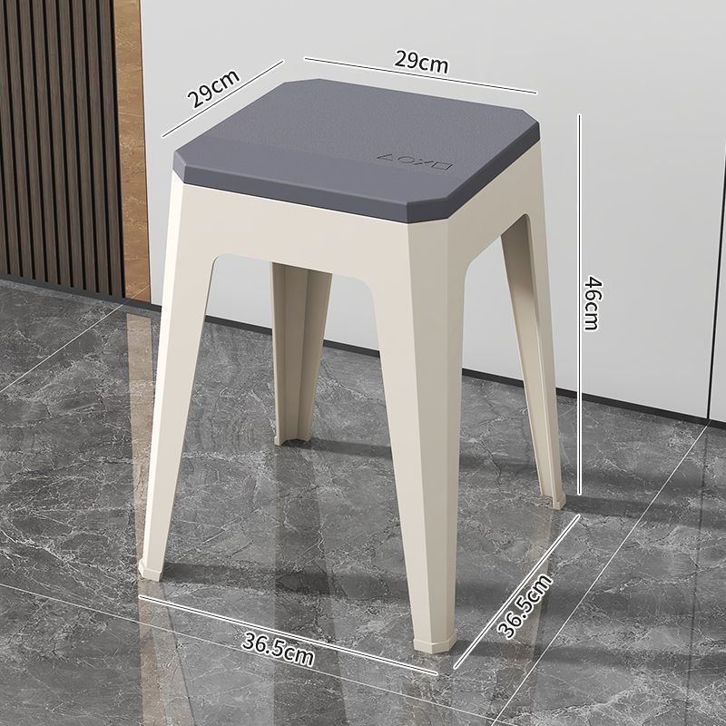 Popular new plastic stool, thickened and durable, square stool, minimalist design for home use, living room storage, shoe-changing stool, stackable for entryways