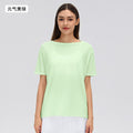 Women's yoga cover-up: lightweight, loose-fit short sleeve tee for summer - perfect for outdoor sports, casual wear, and versatile styling (d26082)