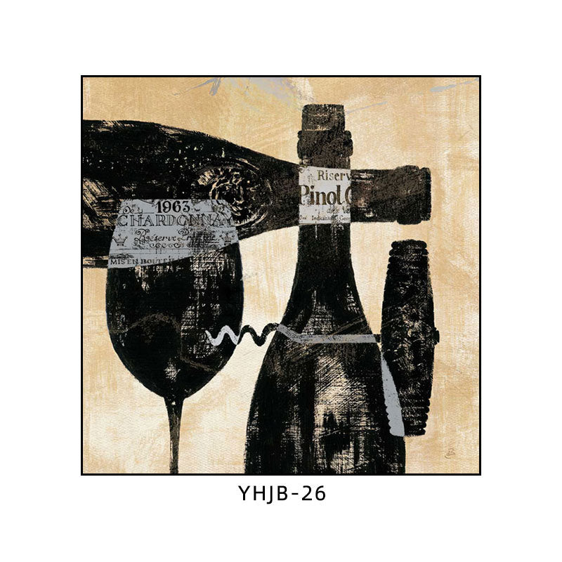 American bar decorative painting retro industrial style creative KTV box red wine glass hanging painting nostalgic wine mural