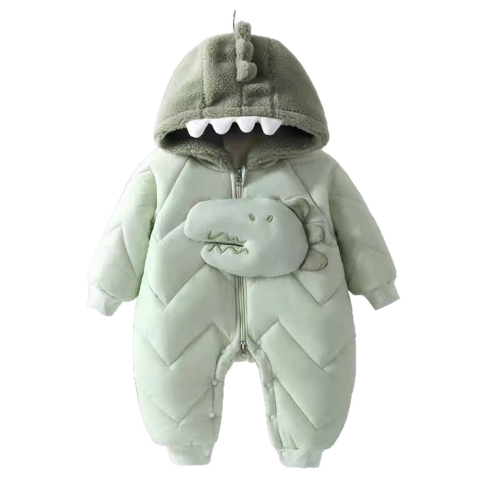 Fall and winter baby fleece-linedthickened baby jumpsuit winter clothing rompers outdoor newborn clothes one-piece new arrival