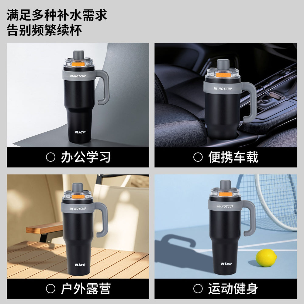 Summer new arrival: extra-large insulated tumbler - super capacity ice tumbler, stainless steel keeps drinks cold, perfect for car coffee