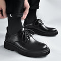 Men's shoes: new 2026 spring collection - british style black leather casual shoes, men's business formal oxfords, square toe work shoes, trendy footwear