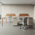 Modern minimalist desk and chair set - available in 2, 4, or 6 seater configurations - office furniture for employees and workstations