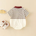 Baby clothes summer thin baby boy short-sleeved 100-day full-month romper ha shirt newborn casual one-piece trendy