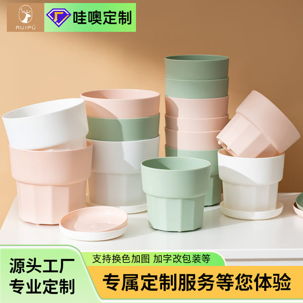 Plastic resin Nordic simple green dill succulent root control small gallon flower pot factory direct sales high value new special offer