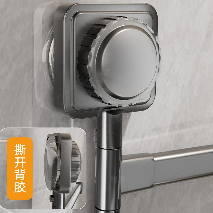 Suction cup rotate towel rack punch-free multi-pole clothes drying rack bathroom bathroom bath towel bar wall-mounted storage rack
