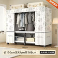 Foldable wardrobe - no assembly required, easy home use, bedroom steel frame, reinforced steel pipes, thickened, durable clothes rack for rental properties