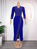 autumn new arrivals: -style women's v-neck fashion dress - elegant, european & american, plus size, and african-inspired