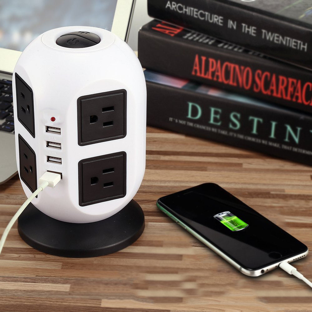 Processing custom round socket creative with USB charging European American standard British standard multi-layer socket power strip