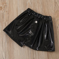new product girlsuit autumn style fashionpure color round neck pit strip tops elastic irregular skirt leather skirt
