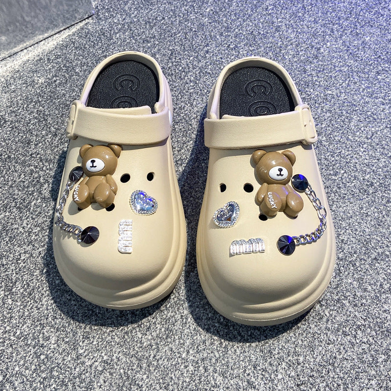 New fashion platform clogs women's thick sole height increasing non-slip trendy cute beach sandals slippers outdoor summer wear