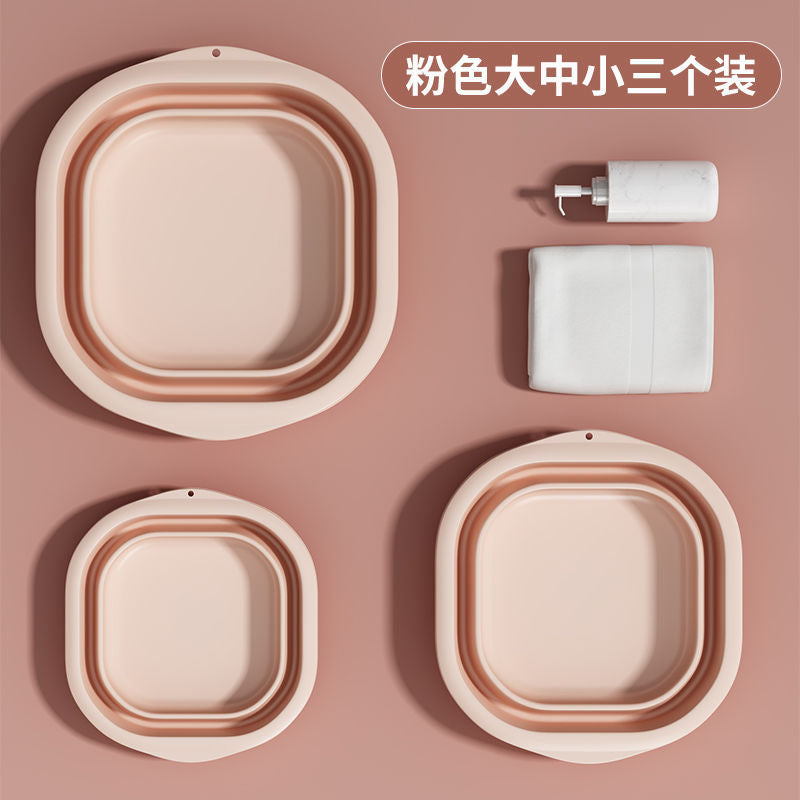 Collapsible washbasin - portable travel basin, thickened plastic basin, available in small and large sizes, perfect for home, dorm, and laundry use
