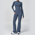 Customizable zippered cloud-feel long sleeve yoga bodysuit - high-intensity fitness activewear one-piece compression suit 2012