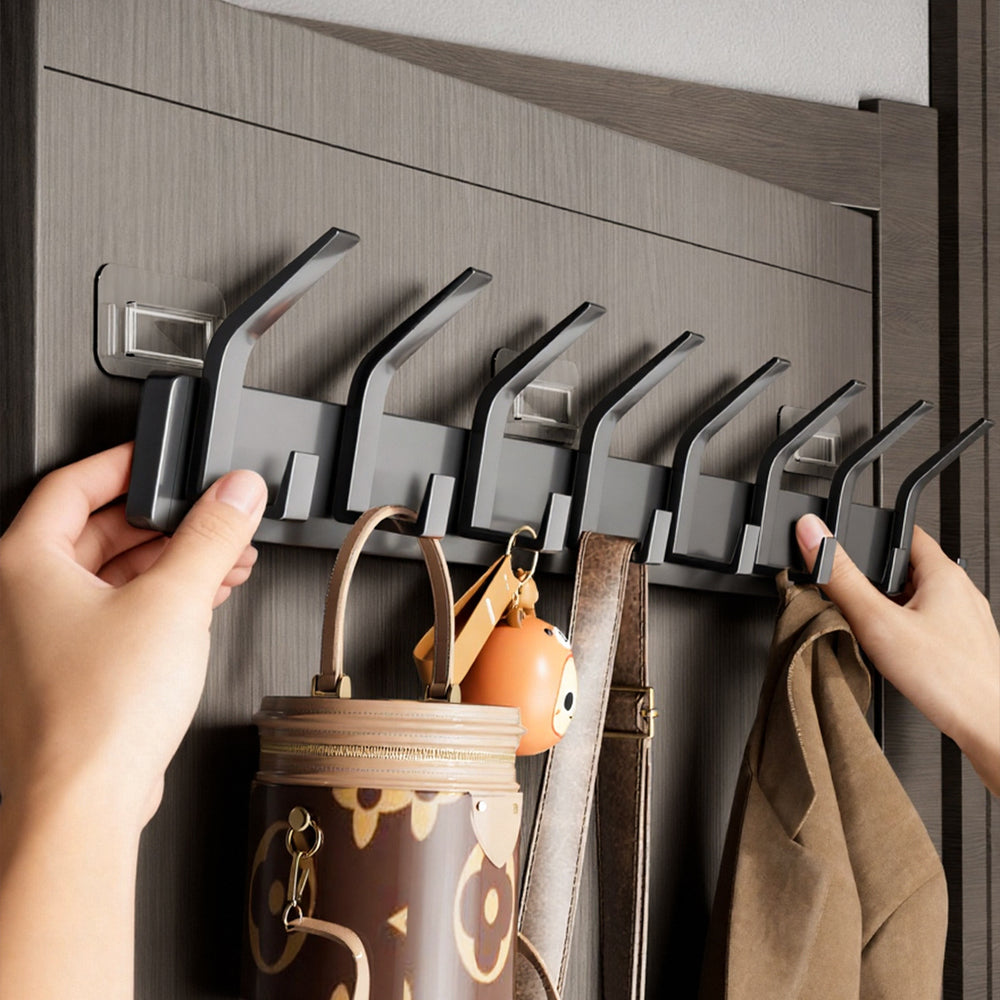 Space aluminum hook, punch-free door back coat hook, wall-mounted fixed wall coat hook, entrance hall coat rack
