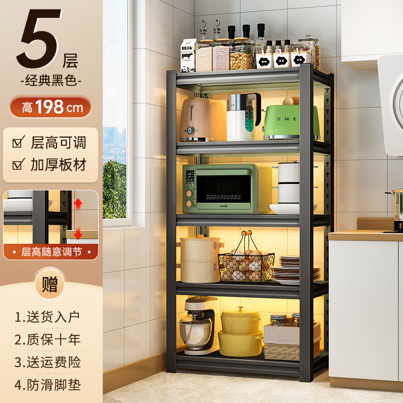 Kitchen storage rack floor-standing multi-layer for home shelf multi-functional for home microwave oven storage rack storage cabinet