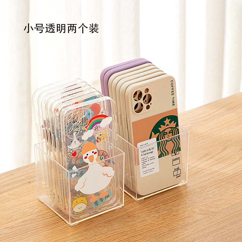 Office coffee tea bag desktop storage box transparent plastic sundries stationery cosmetics mobile phone case storage box