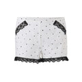 European and american style women's summer  new lace patchwork ruffle trim double-breasted short sleeve top and casual shorts set