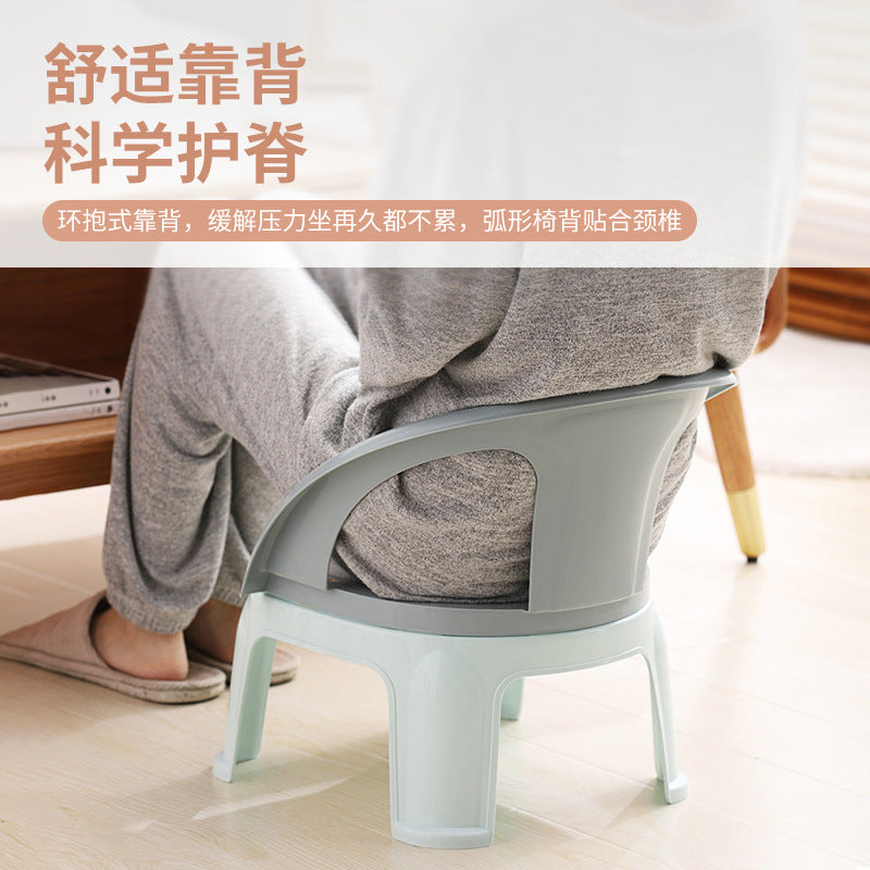 Children's barking chair cartoon toddler backrest chair plastic thickened baby dining chair household non-slip small bench