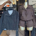 European and american cross-border women's clothing:  summer new collection - chic and sweet polka dot drawstring top and high-waisted shorts set