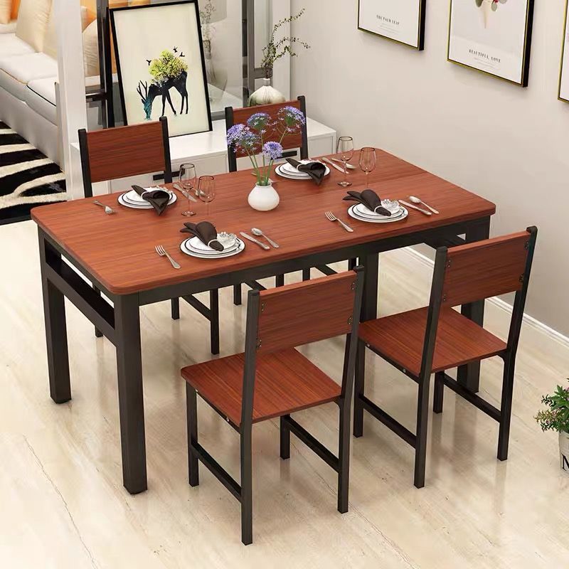 Fast food restaurant rectangular table and chair set, modern minimalist dining table, 4-6 person snack shop breakfast restaurant table