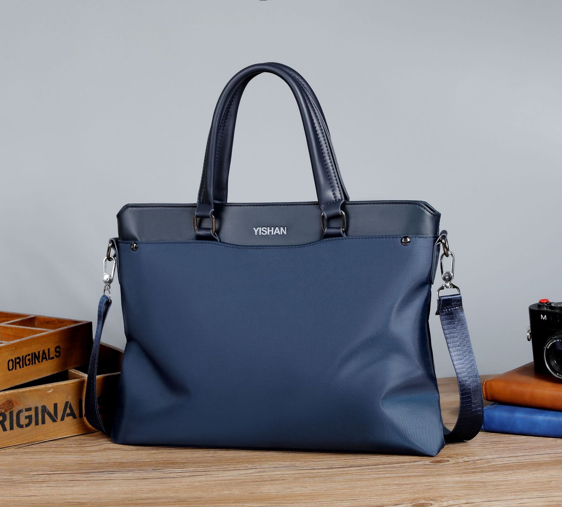 New business handbag simple briefcase Oxford cloth oblique shoulder bag horizontal men's meeting bag file bag