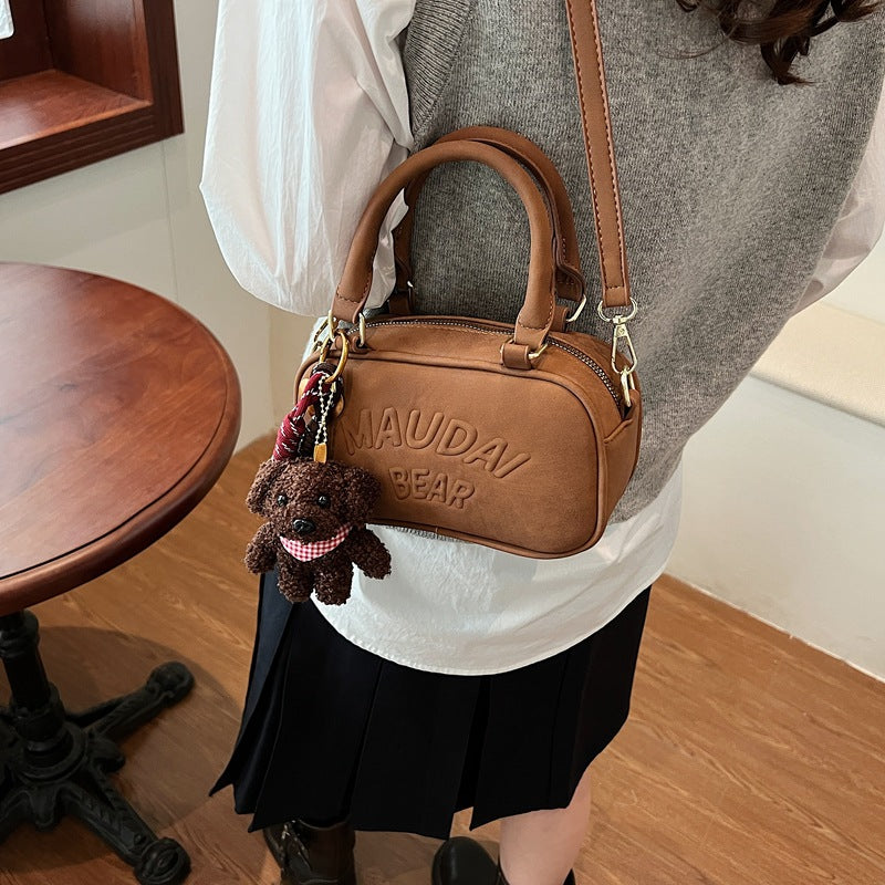 Bowling bag 2025 new women's bag fashion versatile portable personalized box bag cosmetic bag versatile shoulder bag