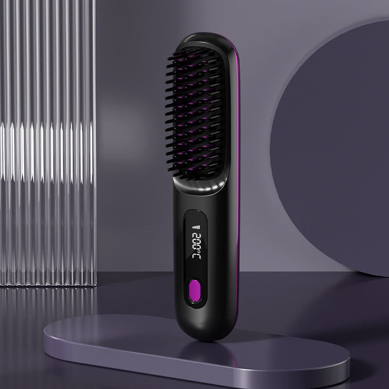 Rechargeable hair straightening comb, cross-border wireless hair straightener, negative ion hair straightening comb, wireless straightening & curling comb, portable hair straightening & curling comb