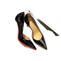 Nude high heels for women 2025 new arrivalspring & fall pointed toe stiletto side empty patent leather elegant socialite red bottom professional flats