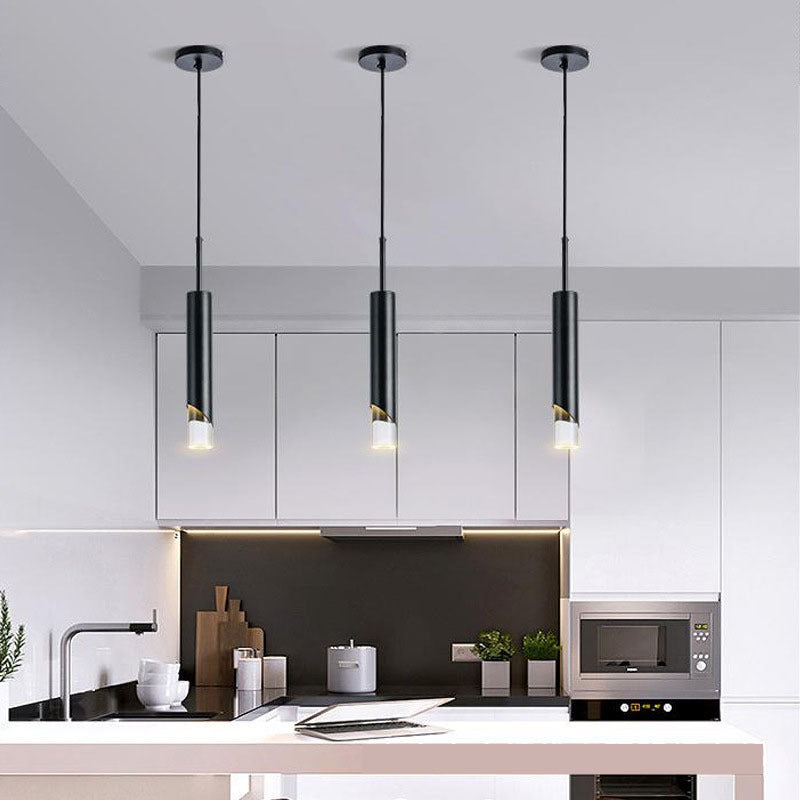 Modern minimalist linear single-head pendant light, italian-inspired light luxury style, suitable for bedrooms, bedside tables, bars, restaurants, and hotels