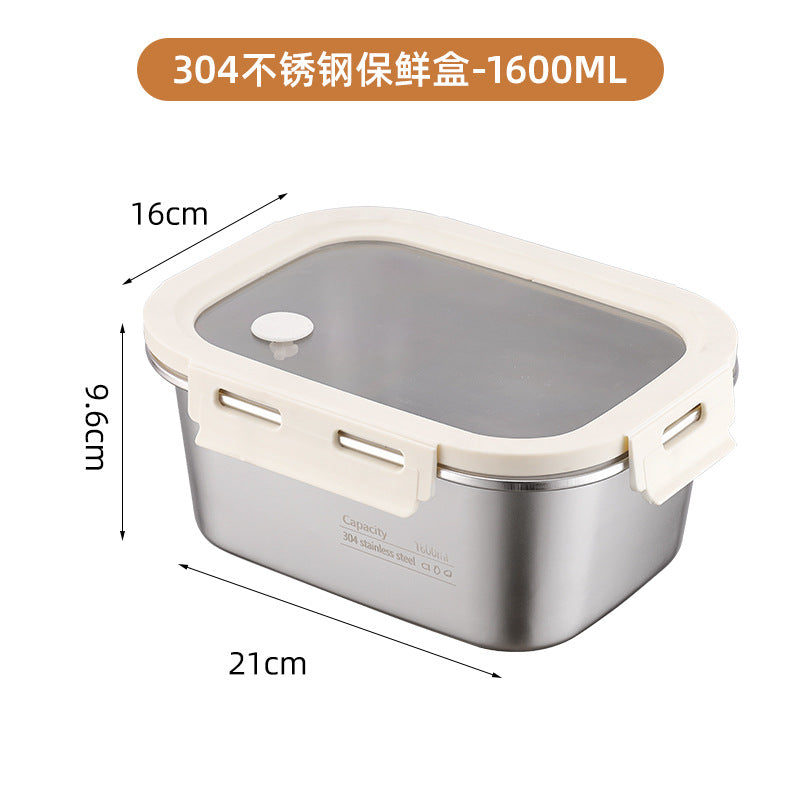 304 stainless steel fresh-keeping box pp cover sealed fresh-keeping box office worker small lunch box fruit bento box packing box