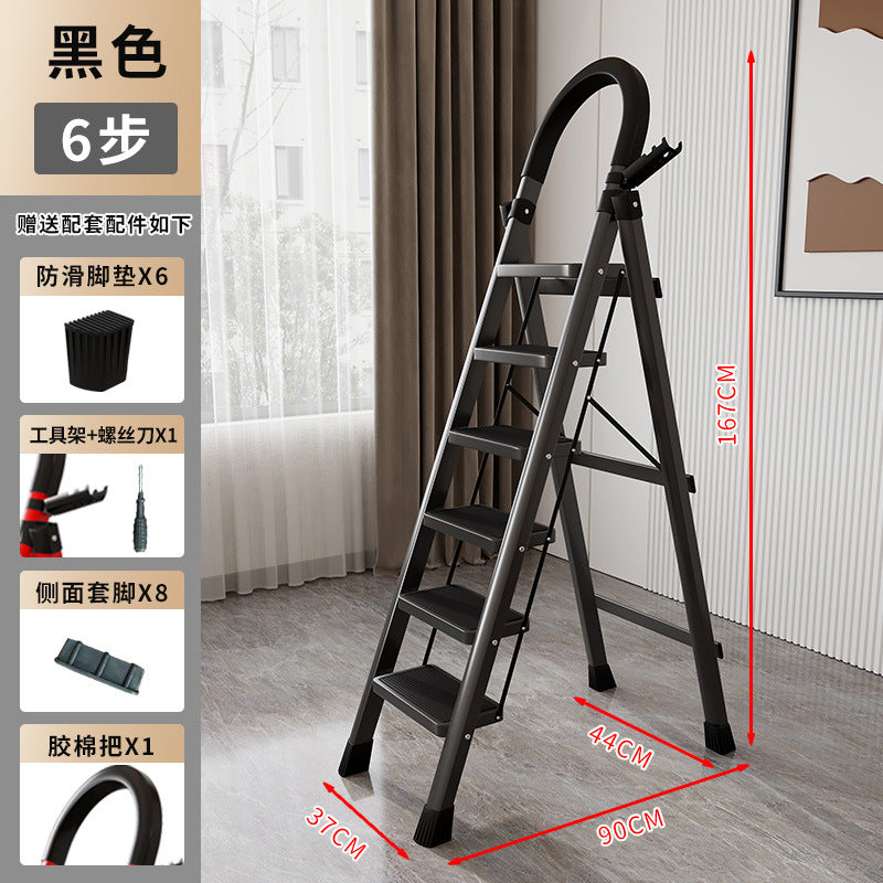 Ladder for homefoldable telescopic small lightweight three-step ladder stool multi-functional herringbone ladder step climbing ladder shrink ladder
